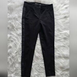 Karl Lagerfeld Black Slim Logo Stripe Mid Rise Pants Size 4
